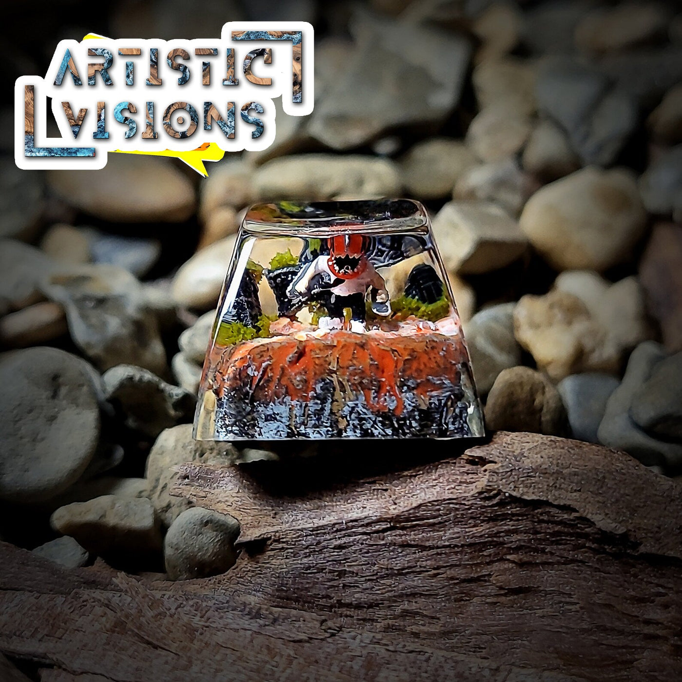 Chainsaw Man Pochita Artisan Keycaps Epoxy Resin