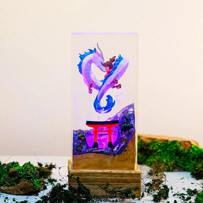 Chihiro and Haku Epoxy Resin Lamp, Night Light