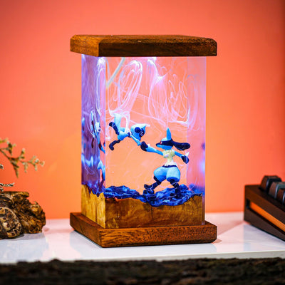 Pokemon Lucario Riolu Epoxy Resin Lamp, Night Light