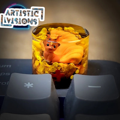 Pokemon Vupix Keyboard Knob Artisan Keycaps Epoxy Resin