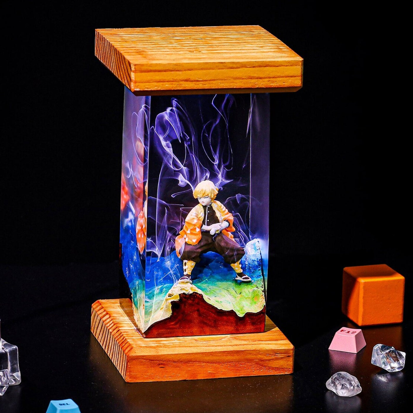 Demon Slayer Agatsuma Zenitsu Epoxy Resin Lamp, Night Light