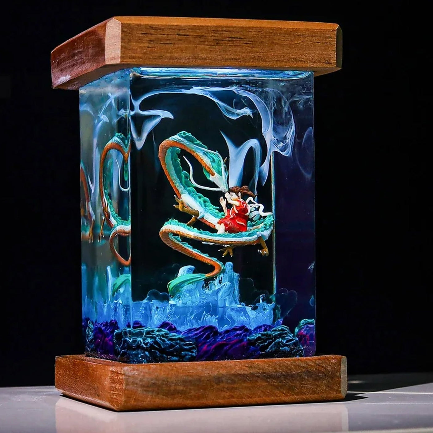 Haku and Chihiro Ghibli Spirited A Epoxy Resin Lamp, Night Light