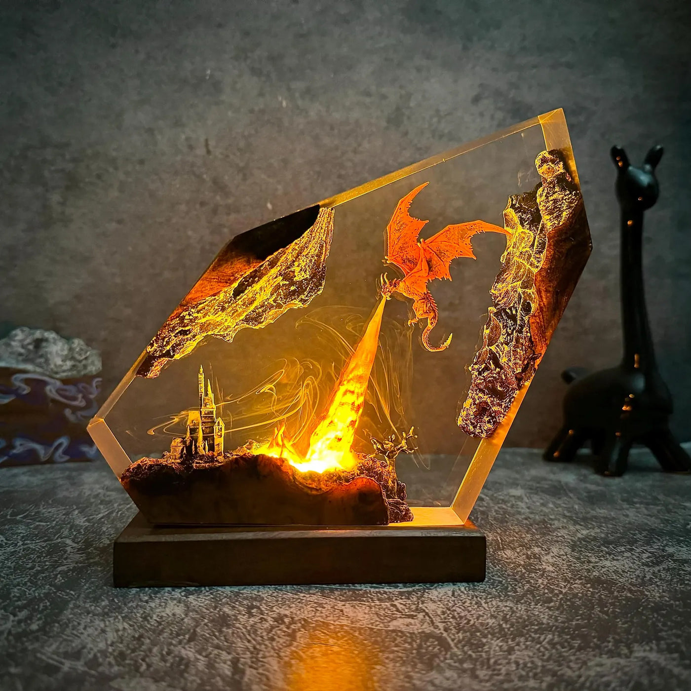 Dragon Fire Breath Attack Hogwarts Harry Potter Epoxy Resin Lamp, Night Light