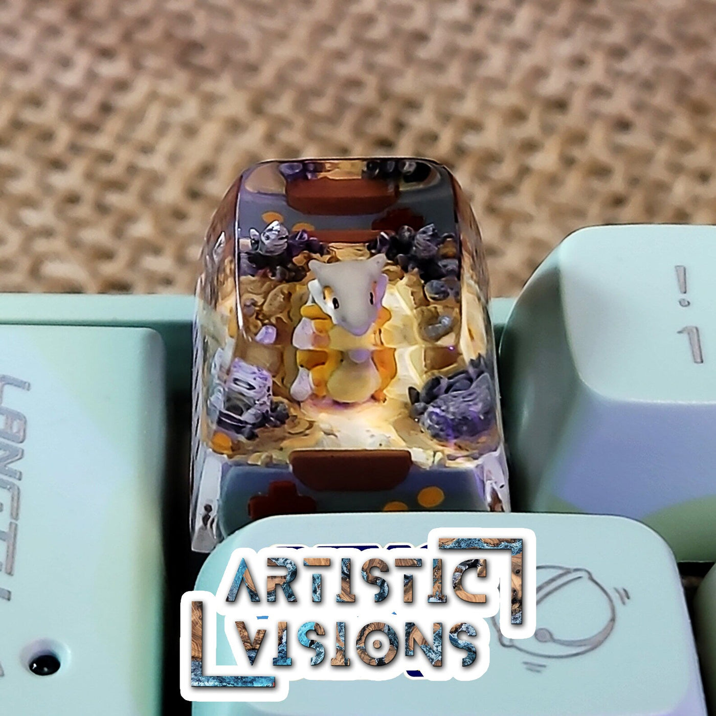 Pokemon Cubone Garagara Artisan Keycaps Epoxy Resin