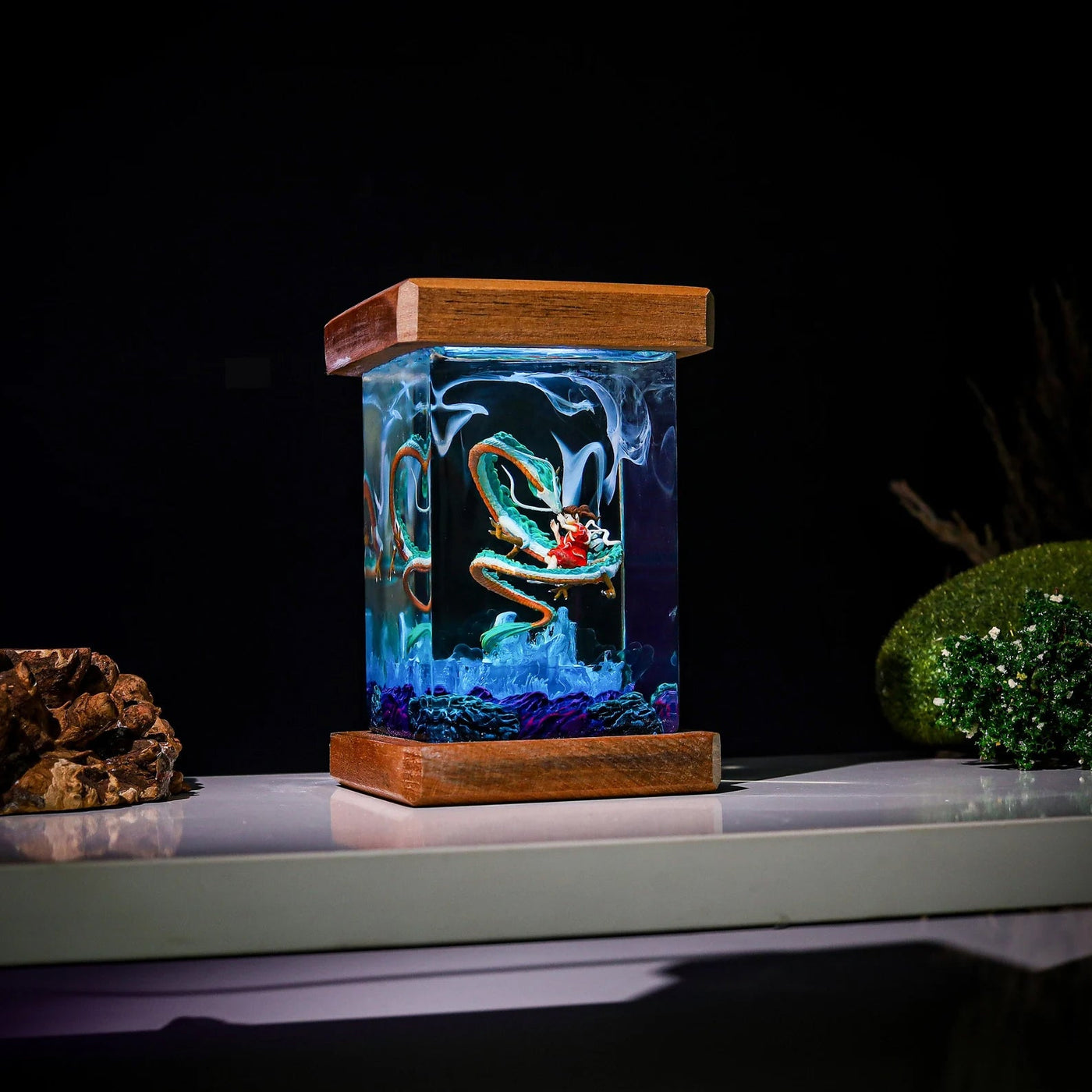 Haku and Chihiro Ghibli Spirited A Epoxy Resin Lamp, Night Light