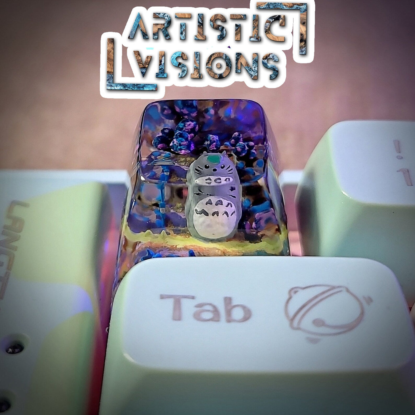 Totoro Spacebar Artisan Keycaps Epoxy Resin