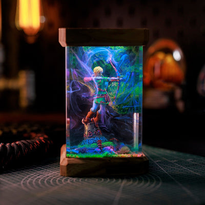 TLOZ TOTKD Zelda Link Epoxy Resin Lamp, Night Light