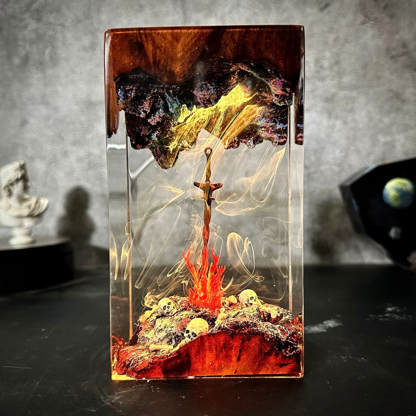 Bonfire Dark Souls Epoxy Resin Lamp, Night Light