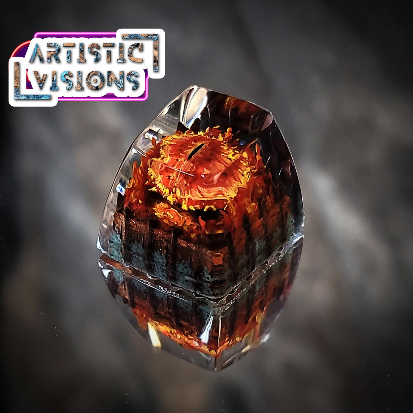 LOTR Lord Of Rings Eye of Sauron Dark Lord King of the Dead Smaug Dragon Balrog The One Ring Artisan Keycaps Epoxy Resin