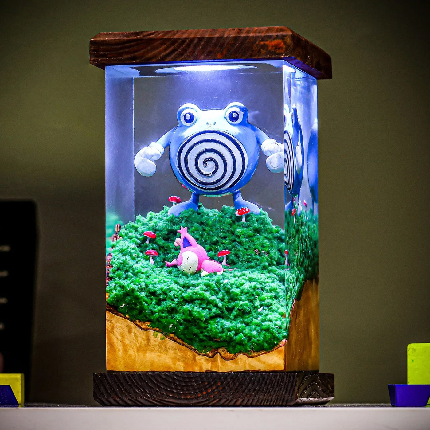 Pokemon Poliwhirl x Skitty Epoxy Resin Lamp, Night Light