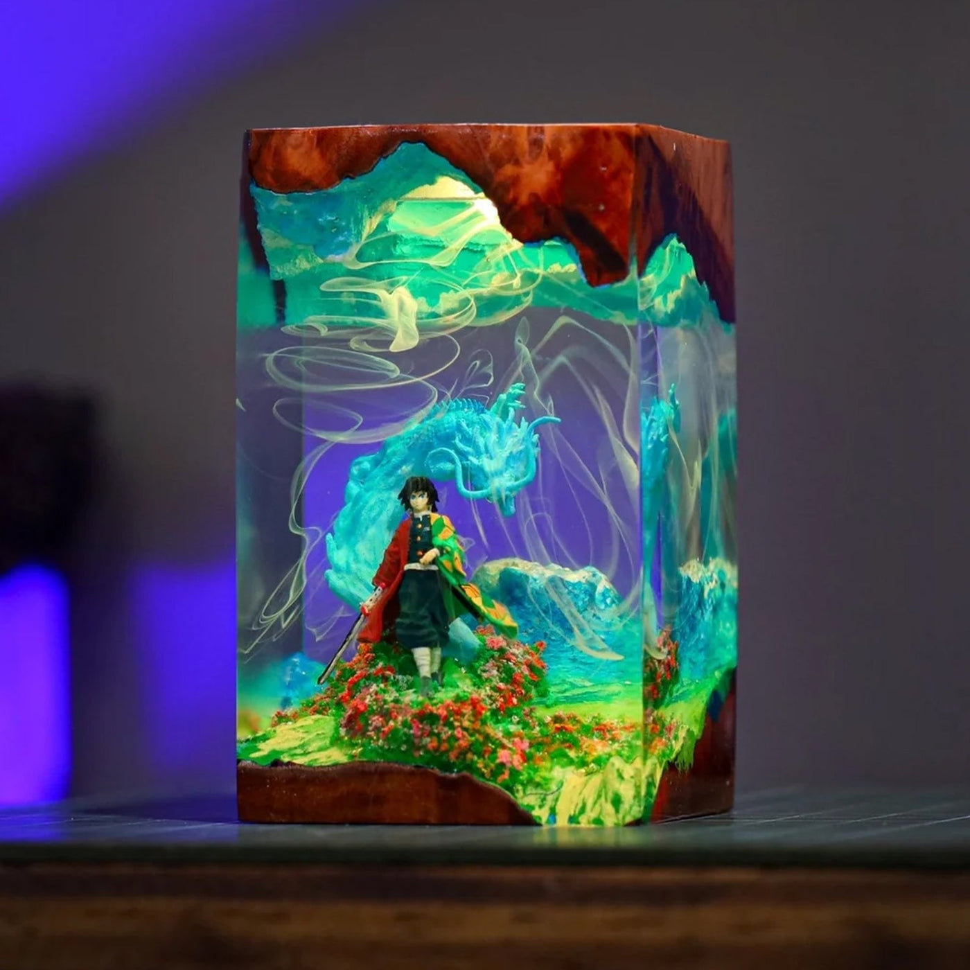 Demon Slayer Tomioka Giyuu Epoxy Resin Lamp, Night Light