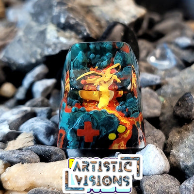 Pokemon Charizard Artisan Keycaps Epoxy Resin