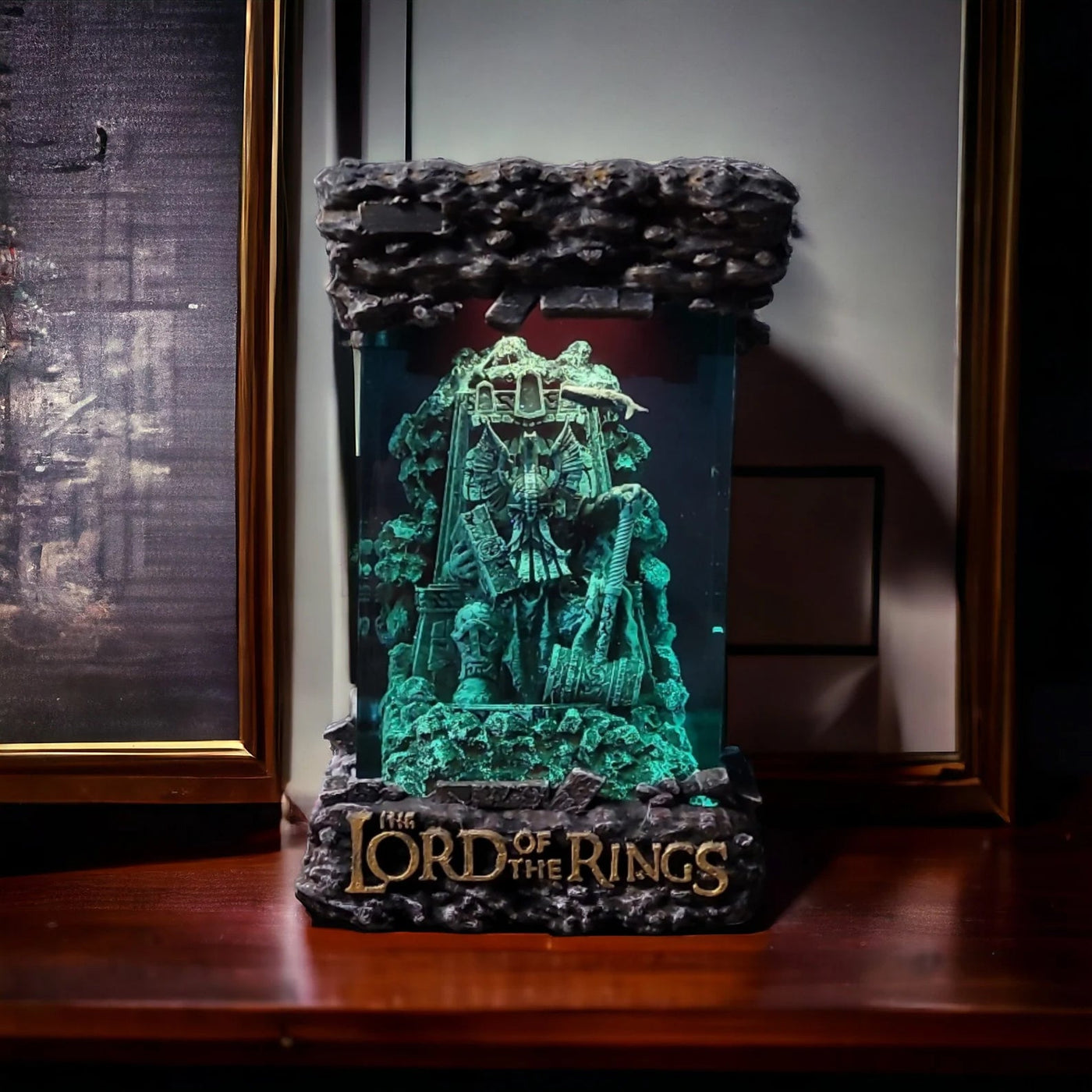 LOTR Lord Of Rings Dwarf King on Throne Diorama Epoxy Resin Lamp, Night Light, Wireless Lights