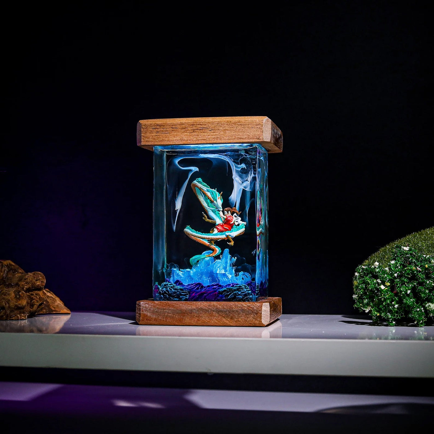 Haku and Chihiro Ghibli Spirited A Epoxy Resin Lamp, Night Light