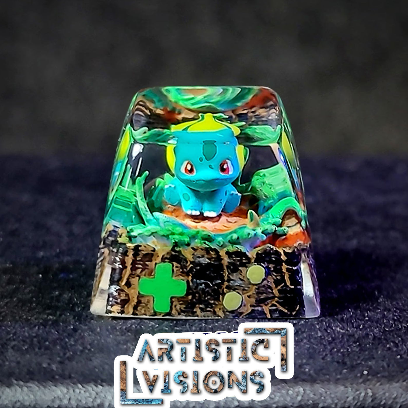 Pokemon Bulbasaur Artisan Keycaps Epoxy Resin