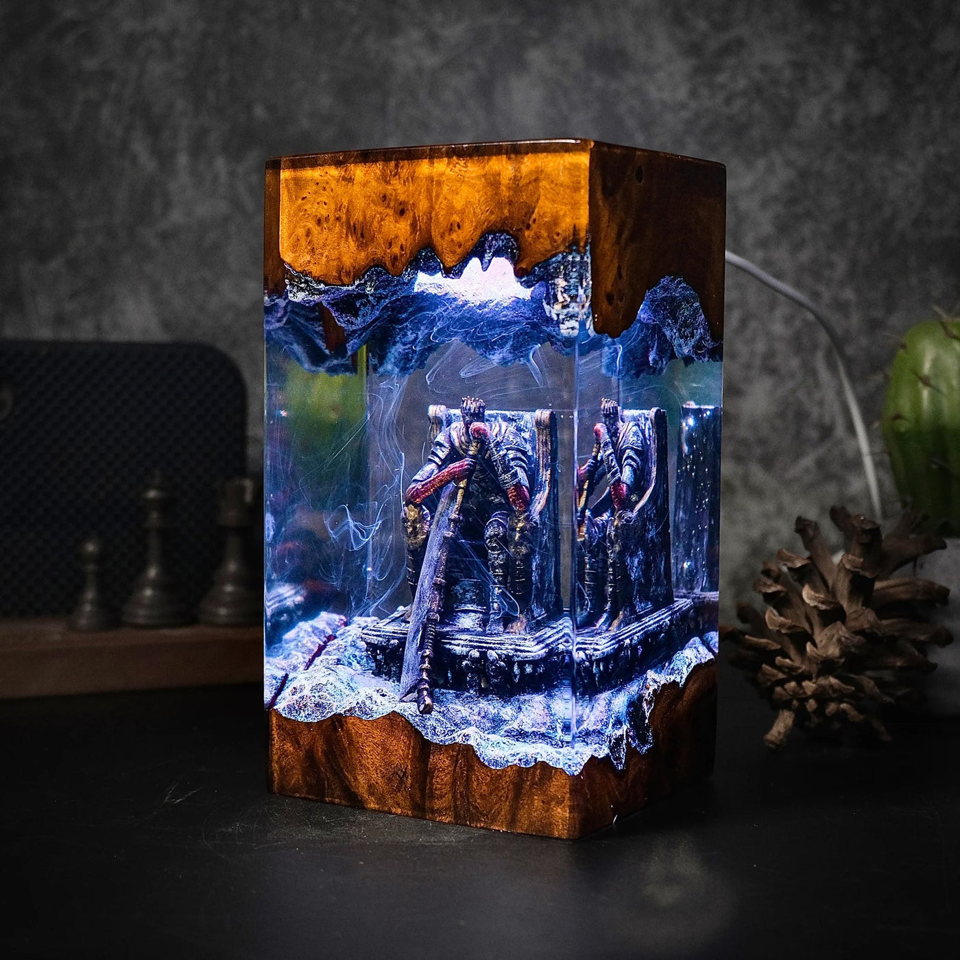 Yhorm On Throne Dark Souls Epoxy Resin Lamp, Night Light