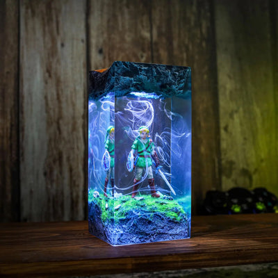 Zelda Link Sword Shield Epoxy Resin Lamp, Night Light