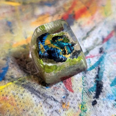 Siamese Fighting Fish Betta Artisan Keycaps Epoxy Resin