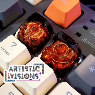 LOTR Lord Of Rings Eye of Sauron Dark Lord Artisan Keycaps Epoxy Resin