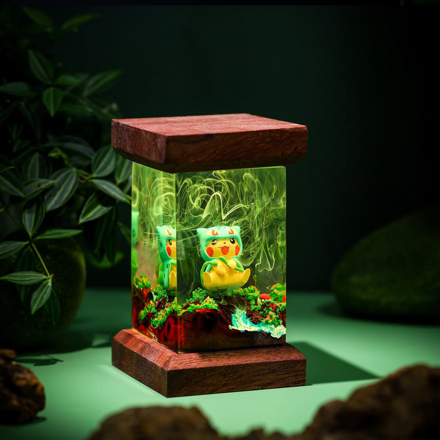 Pokemon Pikachu x Bulbasaur Epoxy Resin Lamp, Night Light