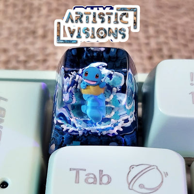 Pokemon Squirtle Artisan Keycaps Epoxy Resin