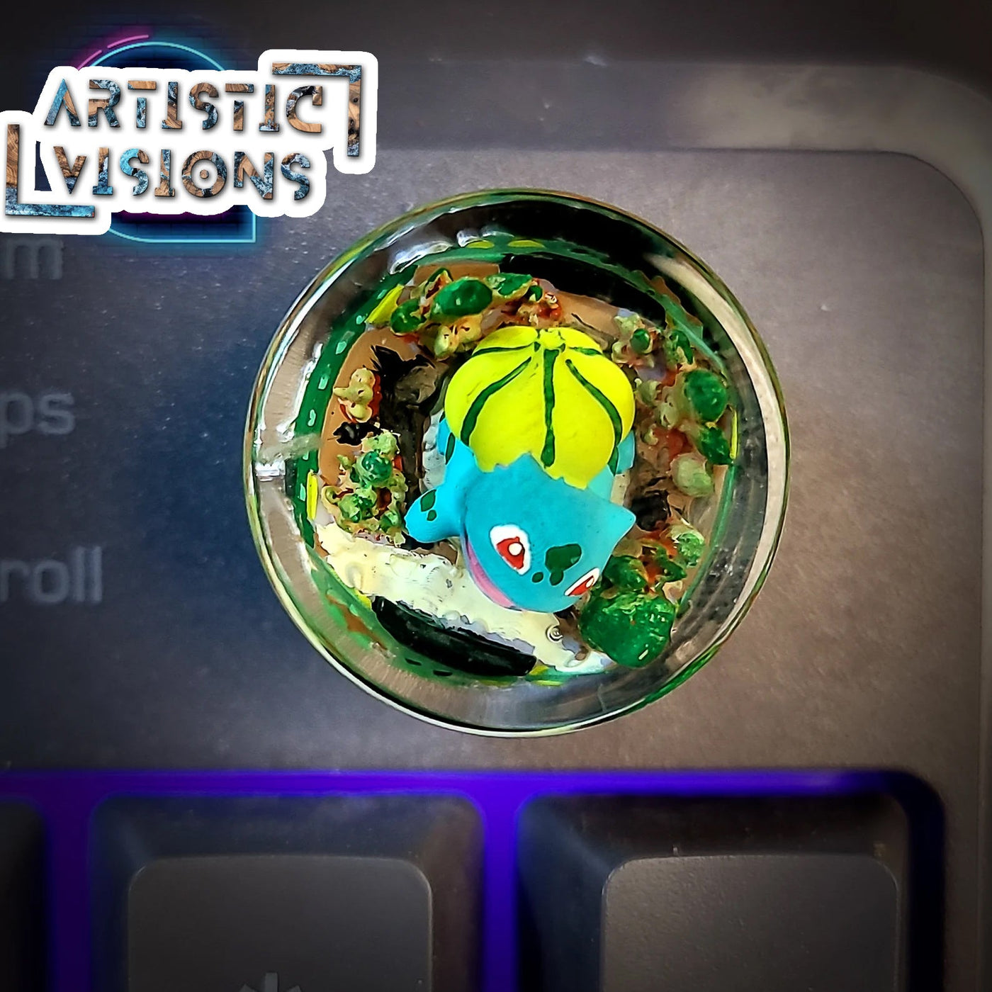 Pokemon Bulbasaur Fushigidane Keyboard Knob Artisan Keycaps Epoxy Resin