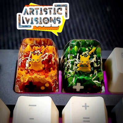 Pokemon Pikachu Artisan Keycaps Epoxy Resin