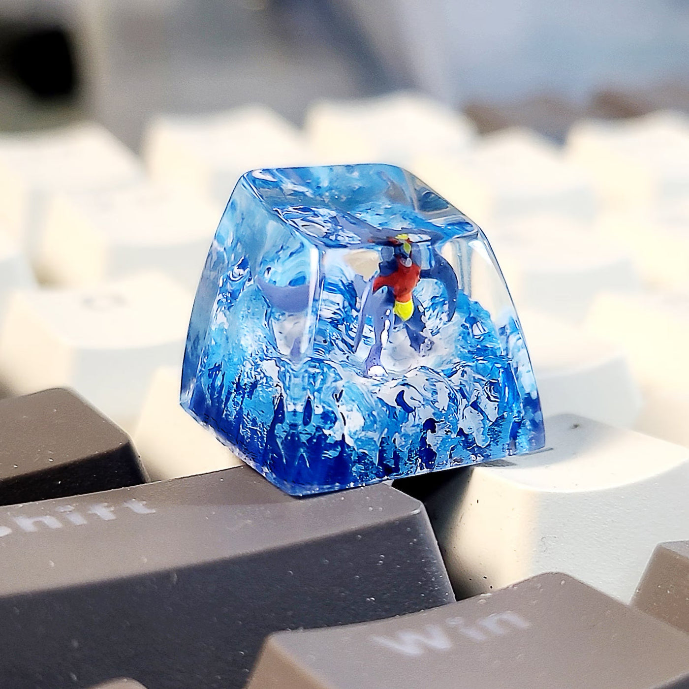 Pokemon Garchomp Artisan Keycaps Epoxy Resin