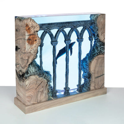 Humpback Whales In Ancient Ruins - High Quality Epoxy Resin Lamp