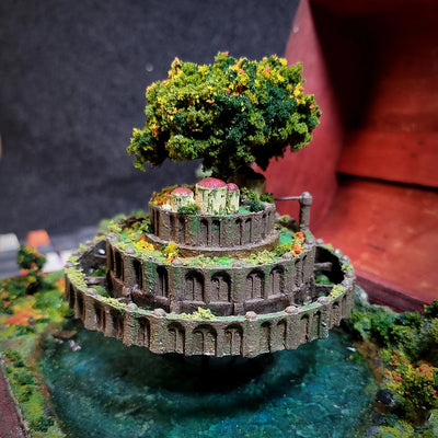 Laputa Castle in the Sky Treasure Diorama Mistery Box Gift Epoxy Resin, Night Light