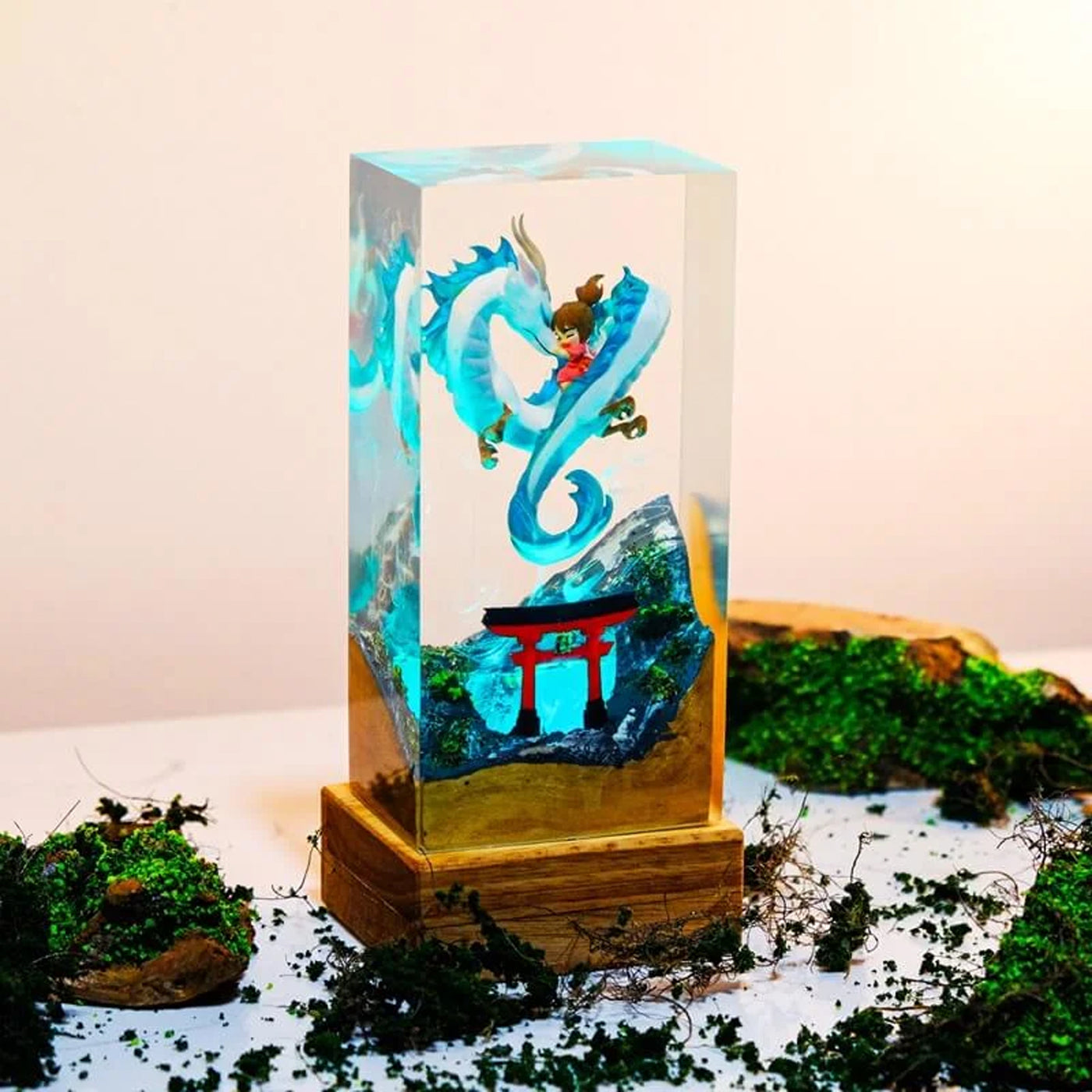 Chihiro and Haku Epoxy Resin Lamp, Night Light