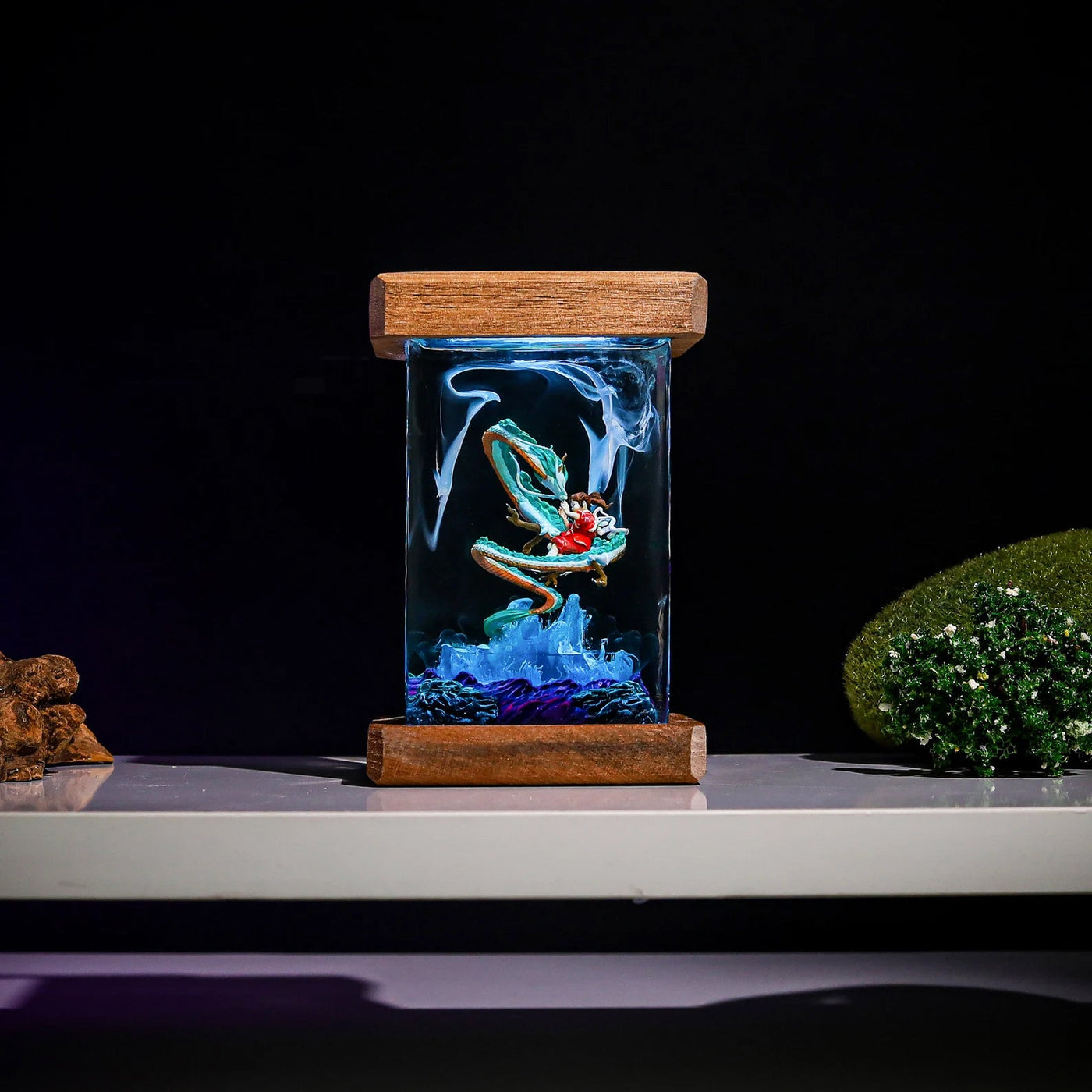 Haku and Chihiro Ghibli Spirited A Epoxy Resin Lamp, Night Light