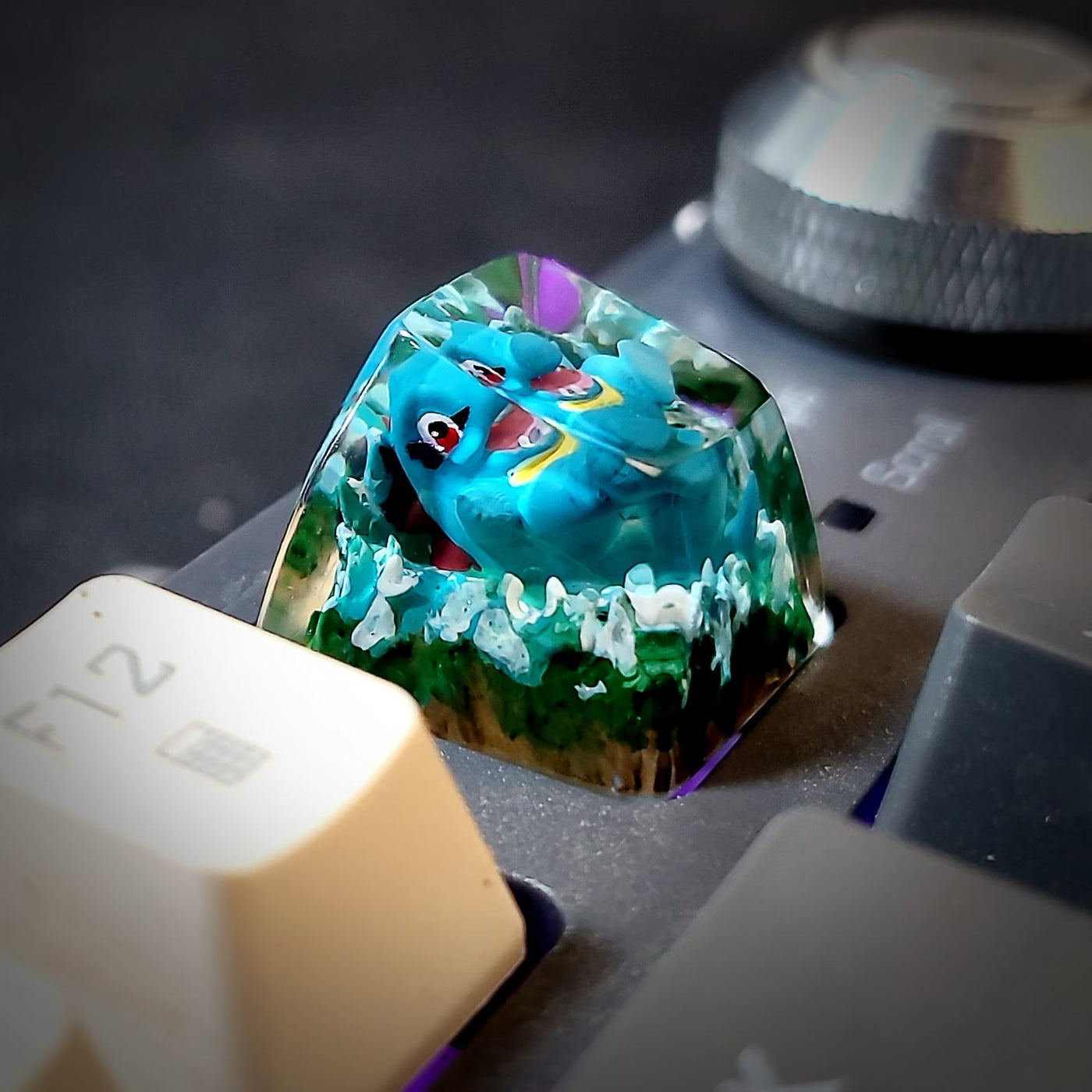 Pokemon Totodile Artisan Keycaps Epoxy Resin