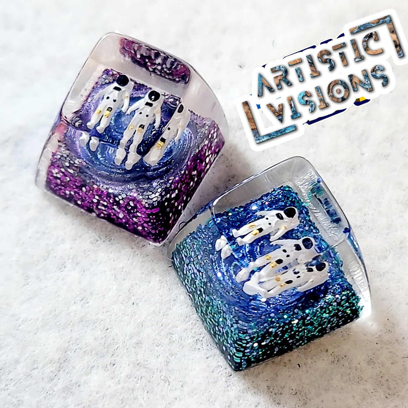 Universe Astronaut Artisan Keycaps Epoxy Resin