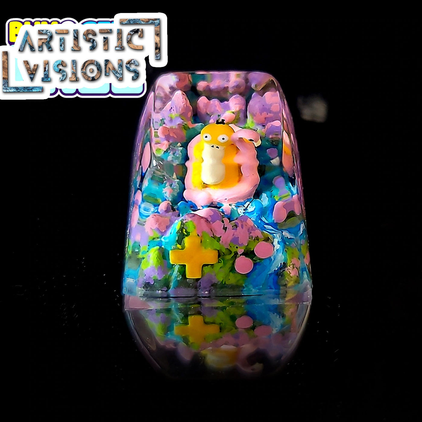 Pokemon Psyduck Artisan Keycaps Epoxy Resin