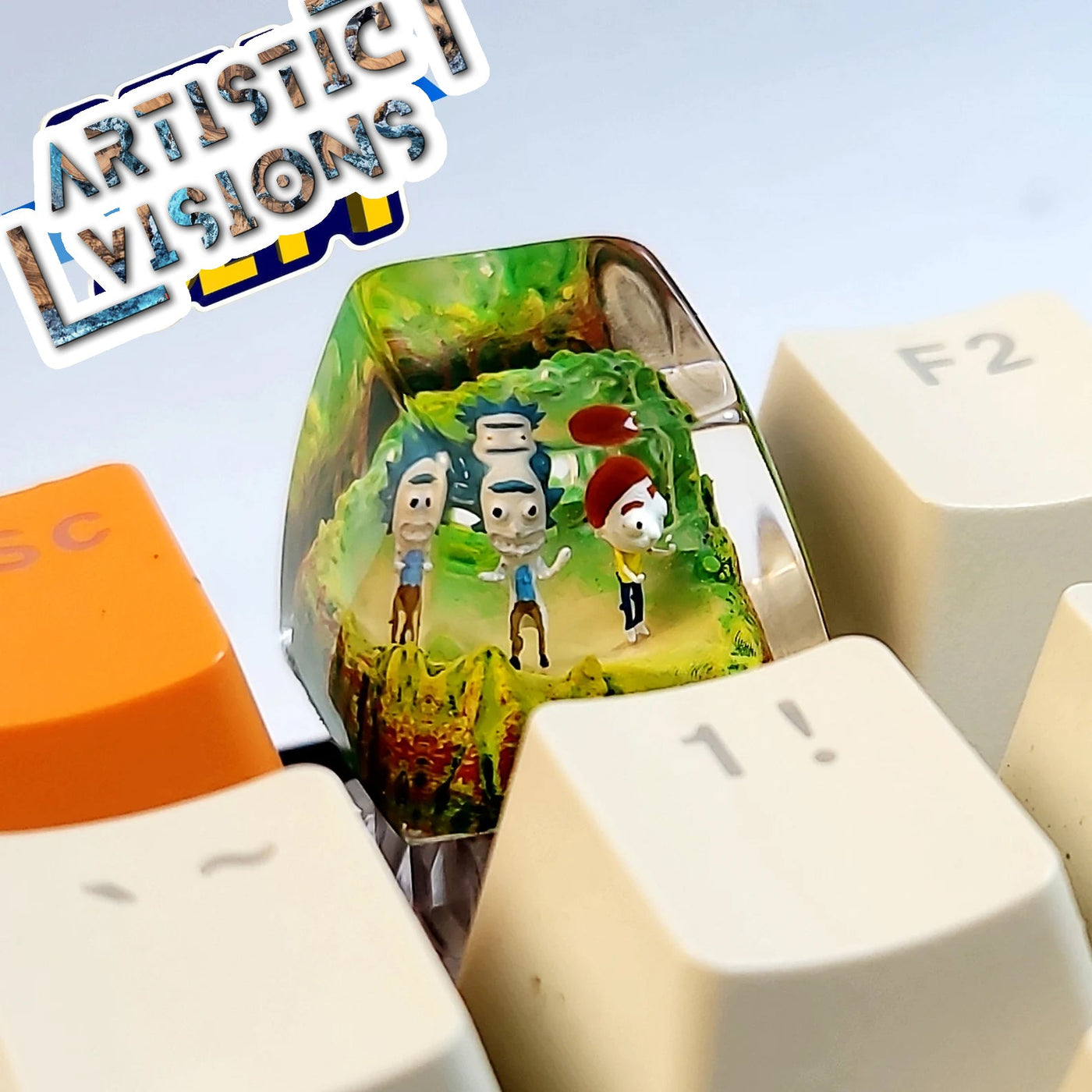 Rick and Morty Artisan Keycaps Epoxy Resin