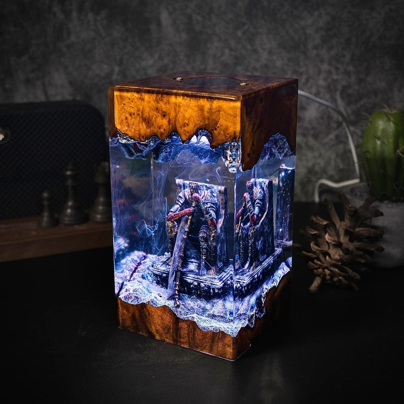 Yhorm On Throne Dark Souls Epoxy Resin Lamp, Night Light