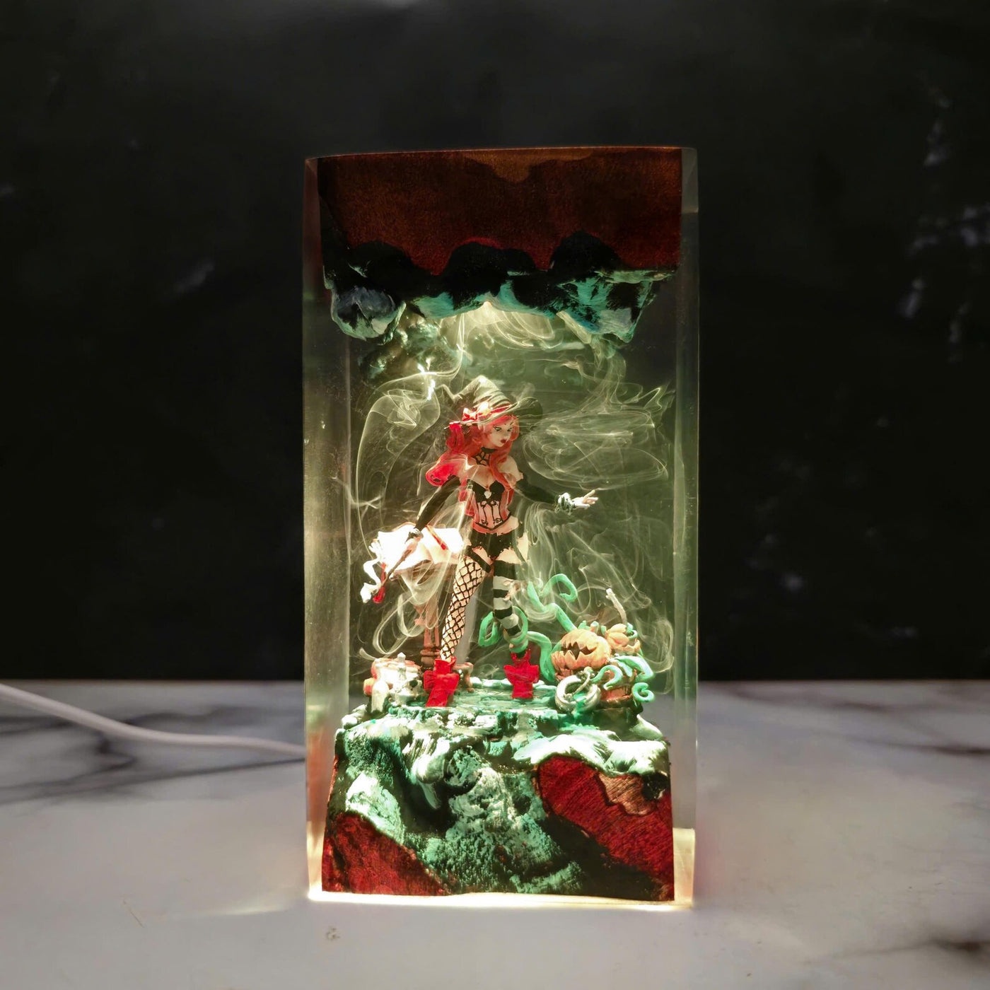 Sexy Naughty Witch Halloween Epoxy Resin Lamp, Night Light