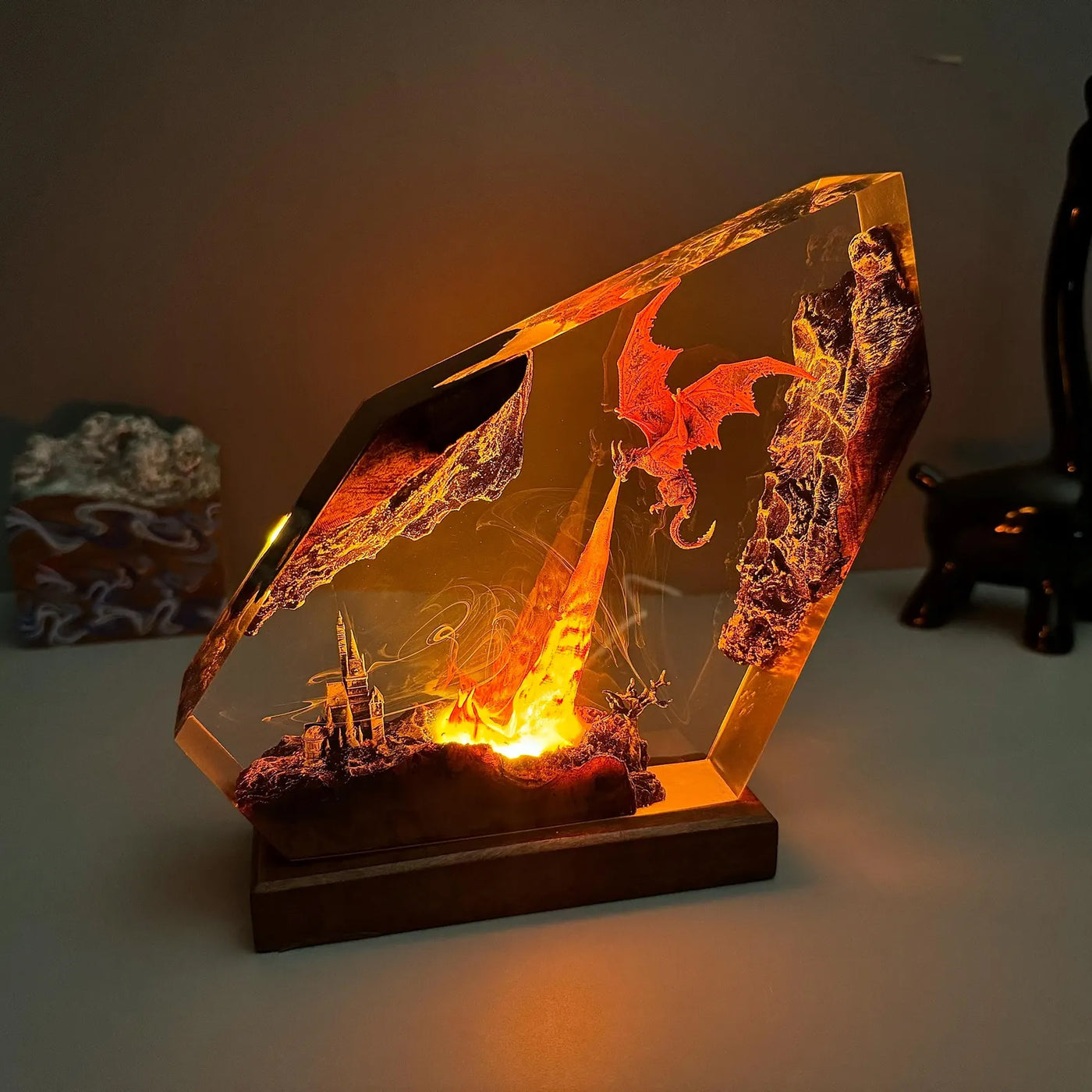 Dragon Fire Breath Attack Hogwarts Harry Potter Epoxy Resin Lamp, Night Light