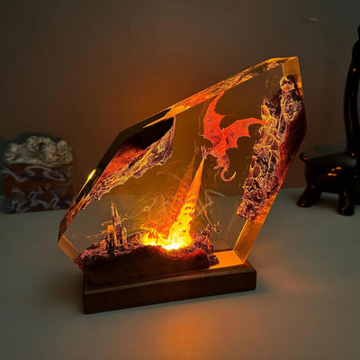 Dragon Fire Breath Attack Hogwarts Harry Potter Epoxy Resin Lamp, Night Light