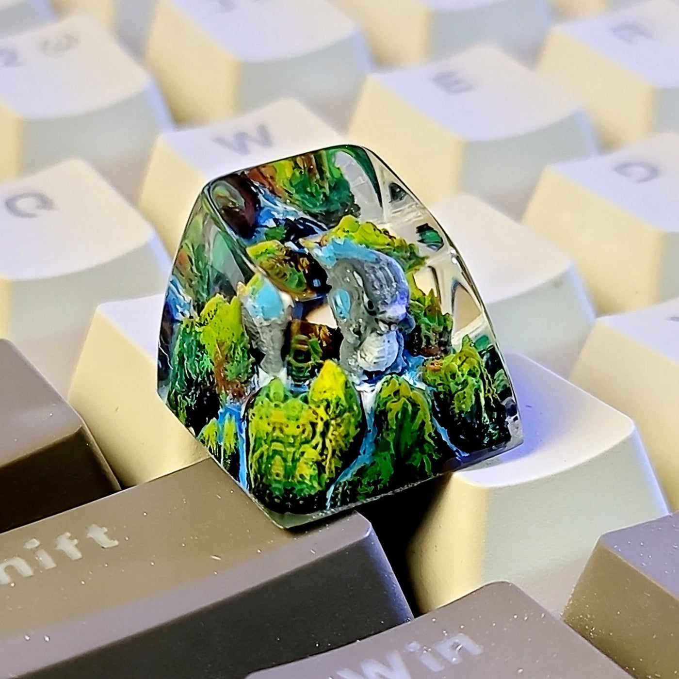 Godzilla Chibi Skull Island Artisan Keycaps Epoxy Resin