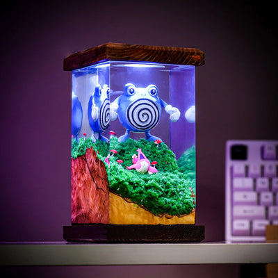 Pokemon Poliwhirl x Skitty Epoxy Resin Lamp, Night Light