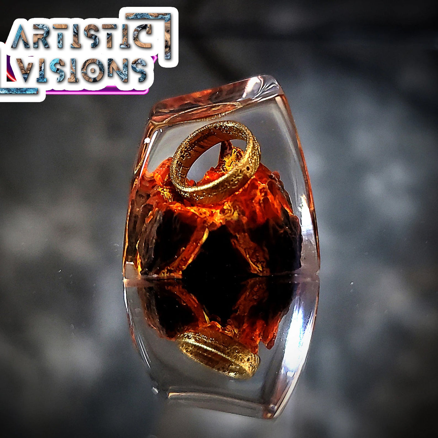 LOTR Lord Of Rings Eye of Sauron Dark Lord King of the Dead Smaug Dragon Balrog The One Ring Artisan Keycaps Epoxy Resin