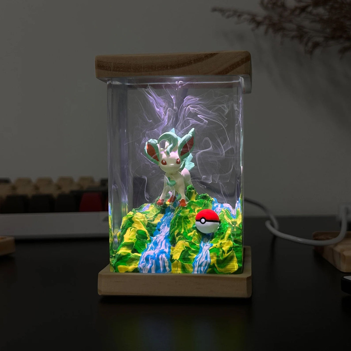 Pokemon Leafeon Epoxy Resin Lamp, Night Light