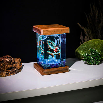 Haku and Chihiro Ghibli Spirited A Epoxy Resin Lamp, Night Light