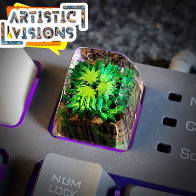 Canabis Keyboard Knob Artisan Keycaps Epoxy Resin