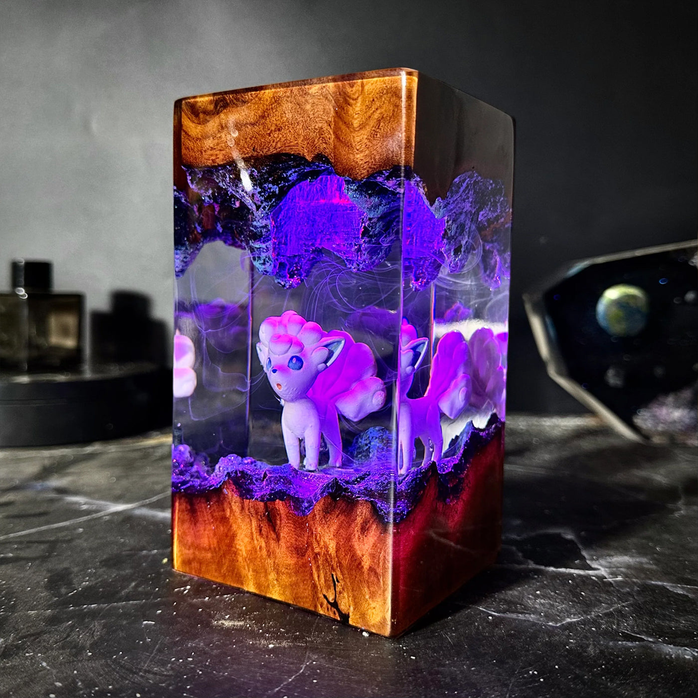 Pokemon Alohan Vulpix Epoxy Resin Lamp, Night Light