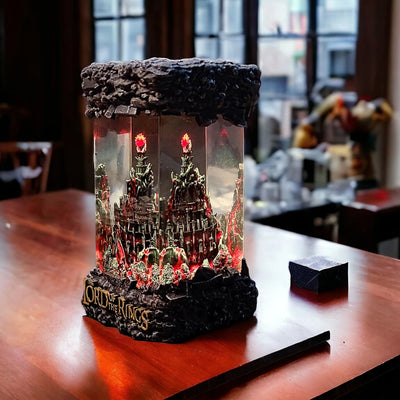 LOTR Lord Of Rings Barad-dûr Dark Tower The Eye Of Sauron Castle Diorama Epoxy Resin Lamp, Night Light, Wireless Lights