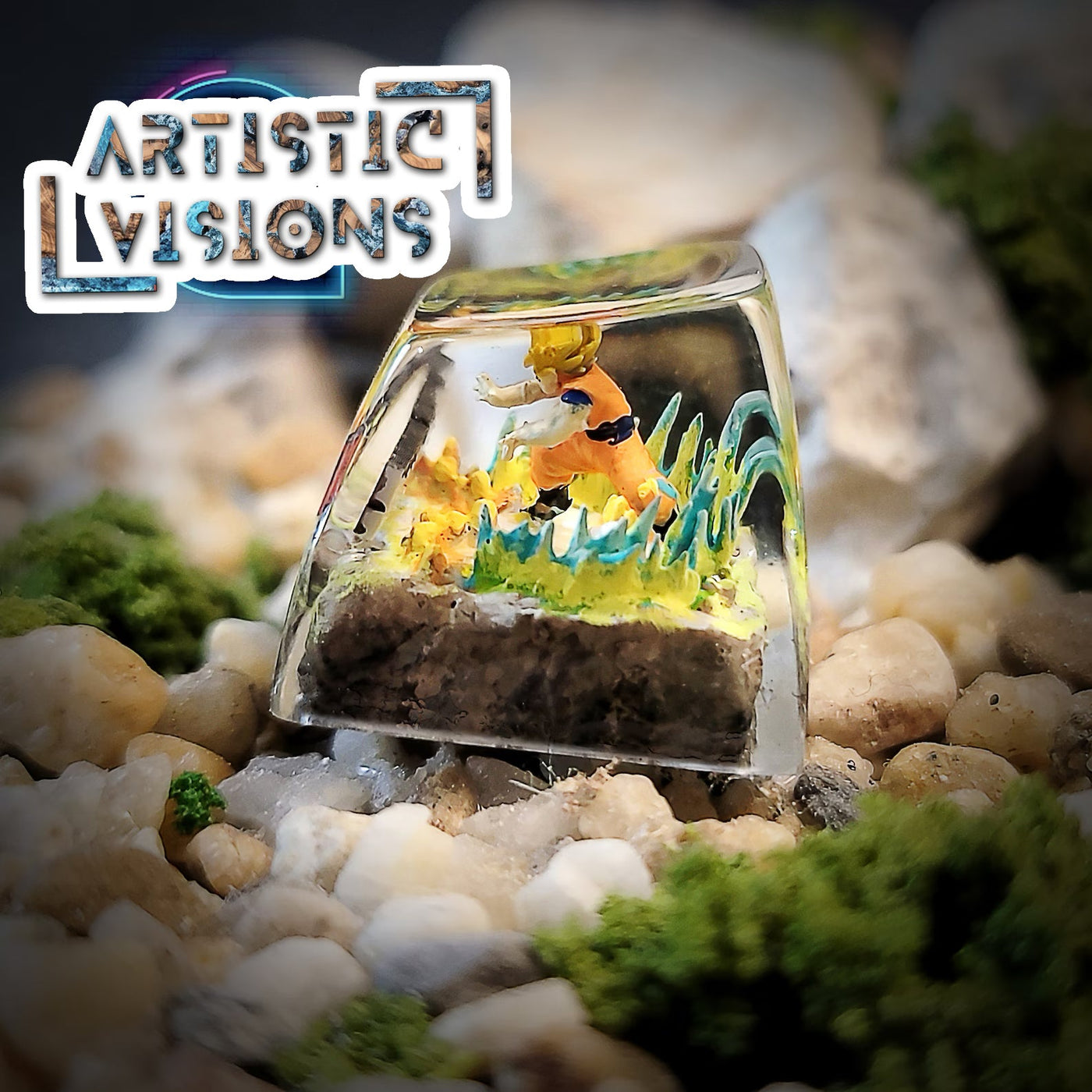 Dragon Ball Goku Artisan Keycaps Epoxy Resin