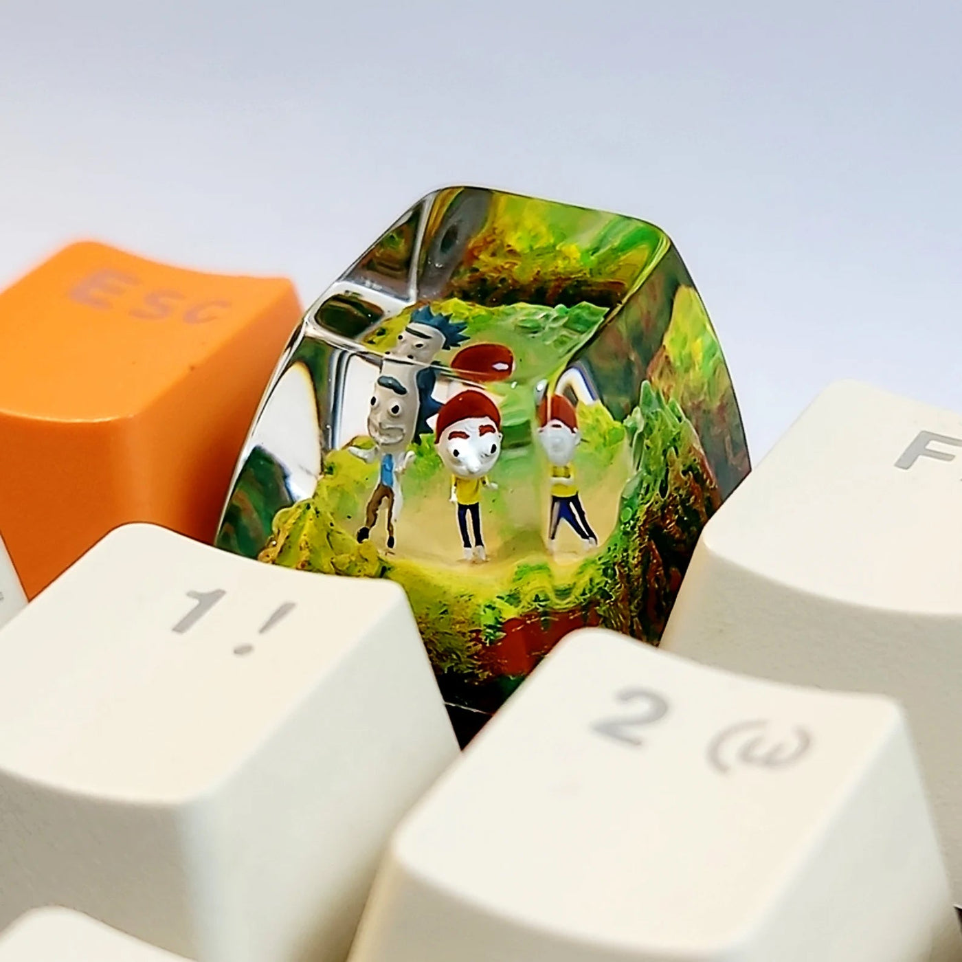 Rick and Morty Artisan Keycaps Epoxy Resin